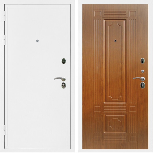 Дверь входная Graf Престиж Белая шагрень / МДФ 6 мм ФЛ-2 Мореная береза