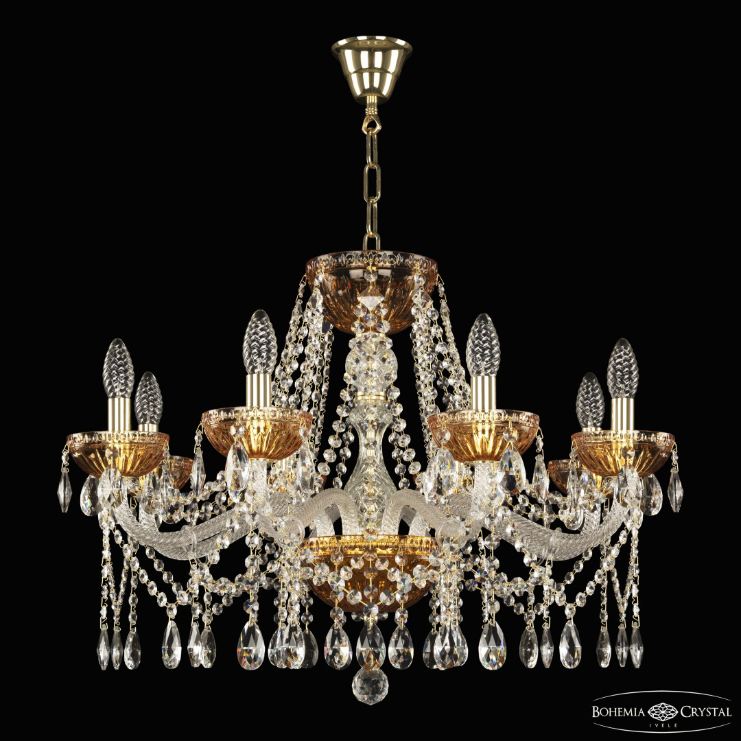Люстра 5413/8/240 G Amber/M-1G Bohemia Ivele Crystal