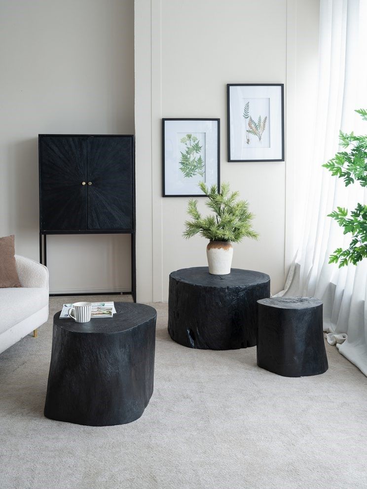 Столик акцентный из дерева суара Glasar 72309-BLAC
