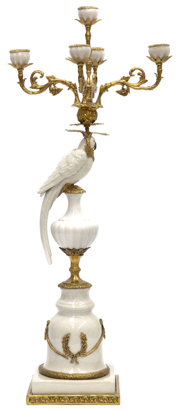 Подсвечник Попугай Glasar 31G1625/E566BC/WHITE