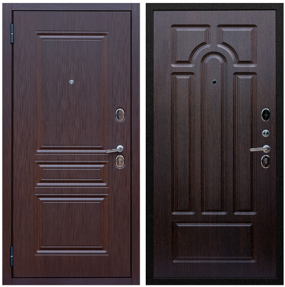 Дверь входная Graf Экстра МДФ 10 мм ФЛ-243 Лиственница шоколад / МДФ 6мм ФЛ-58 Венге