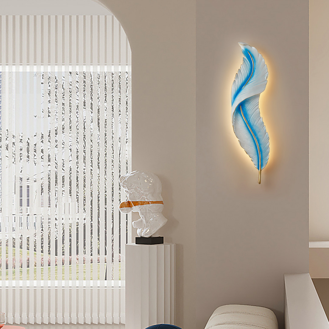 Настенный светодиодный светильник в виде пера птицы 268101/D160/H630/19W/6K Bl Arte Milano