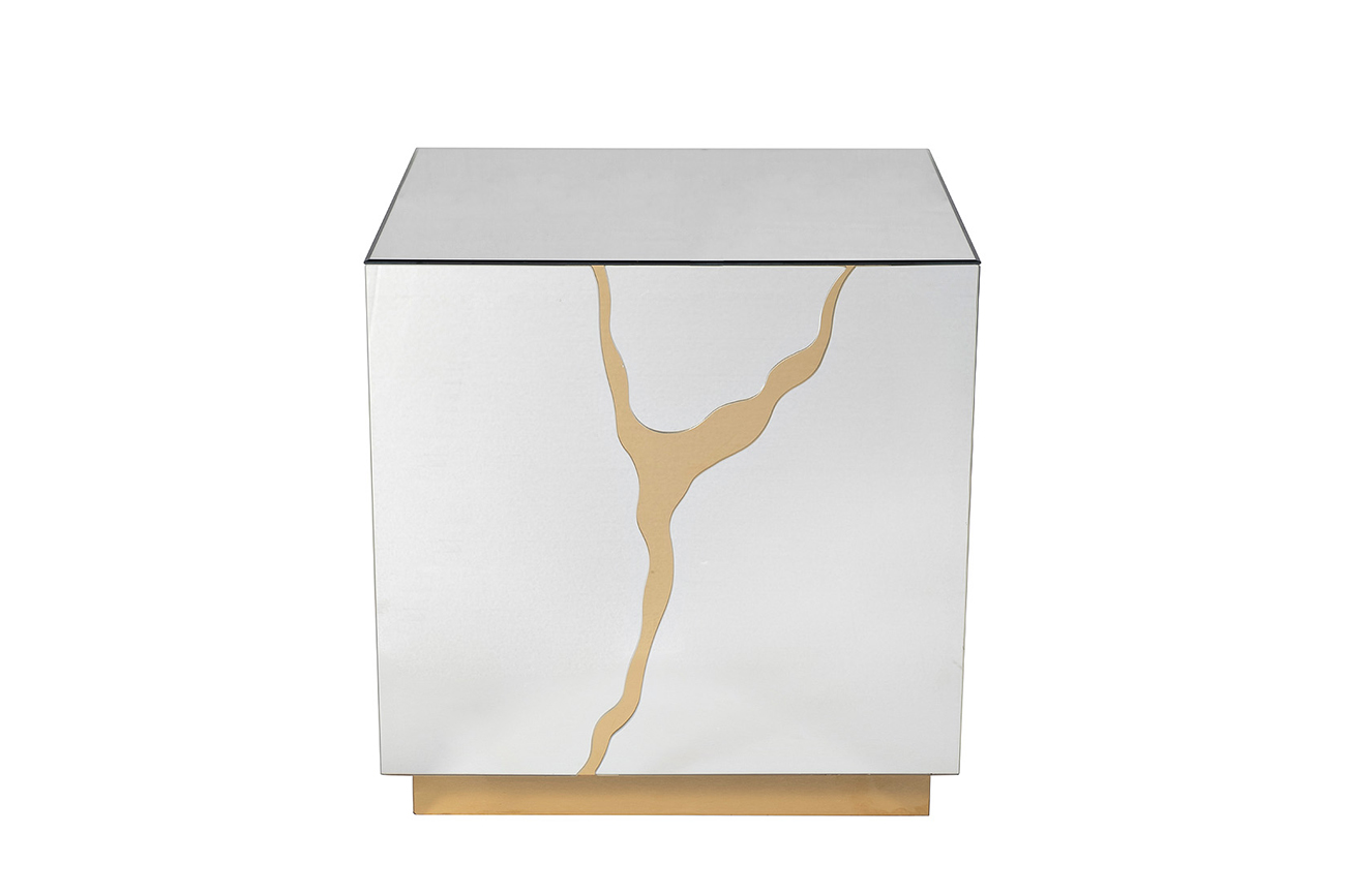 Столик журнальный зеркальный с золотым декором Garda Decor KFG198