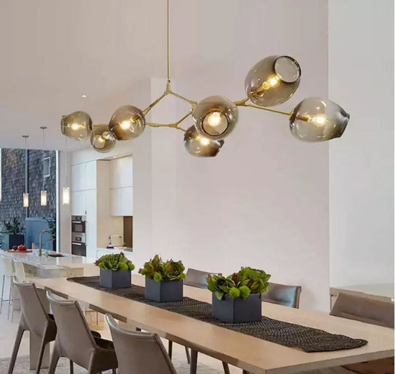 Люстра Delight Collection Bubble 8 brass/smoky