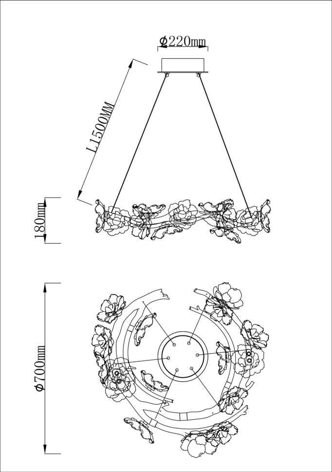 Люстра подвесная Fluorite FL1098-16P