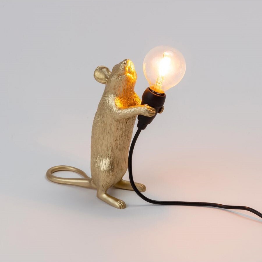 Настольная лампа Seletti Mouse Lamp Standing GOLD USB 15230