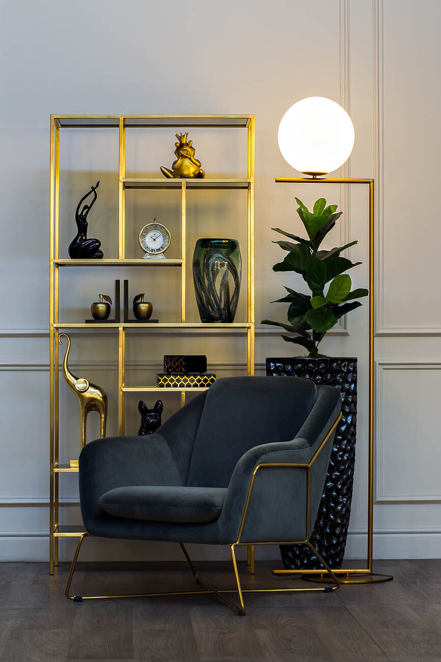 Торшер "Шар" Garda Decor K2GF-825BR