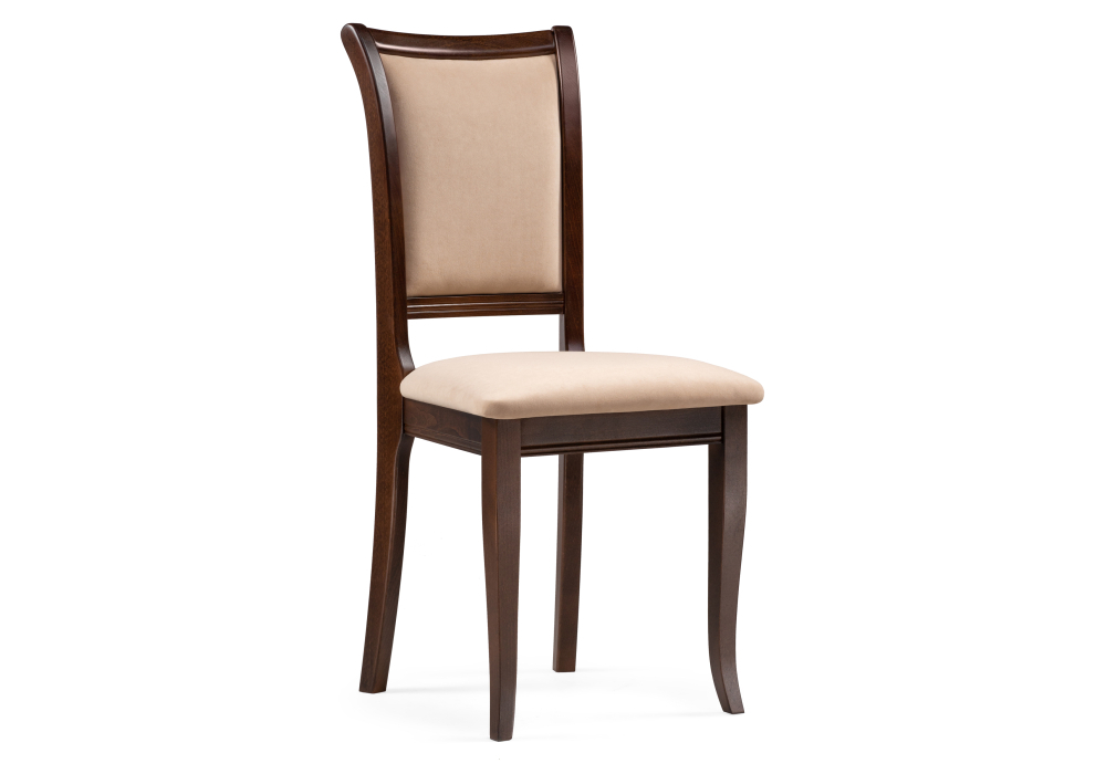 Стул деревянный Woodville Корнелл бежевый велюр / орех темный 515975