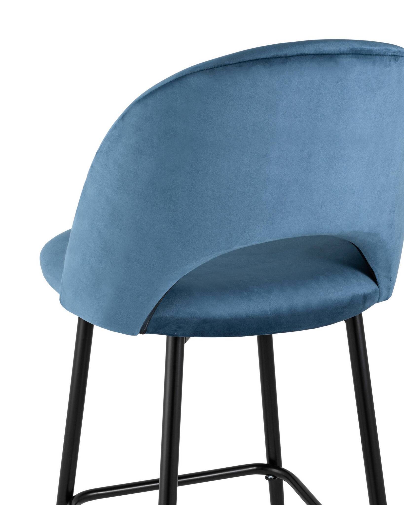 Стул барный Меган велюр пыльно-синий Stool Group