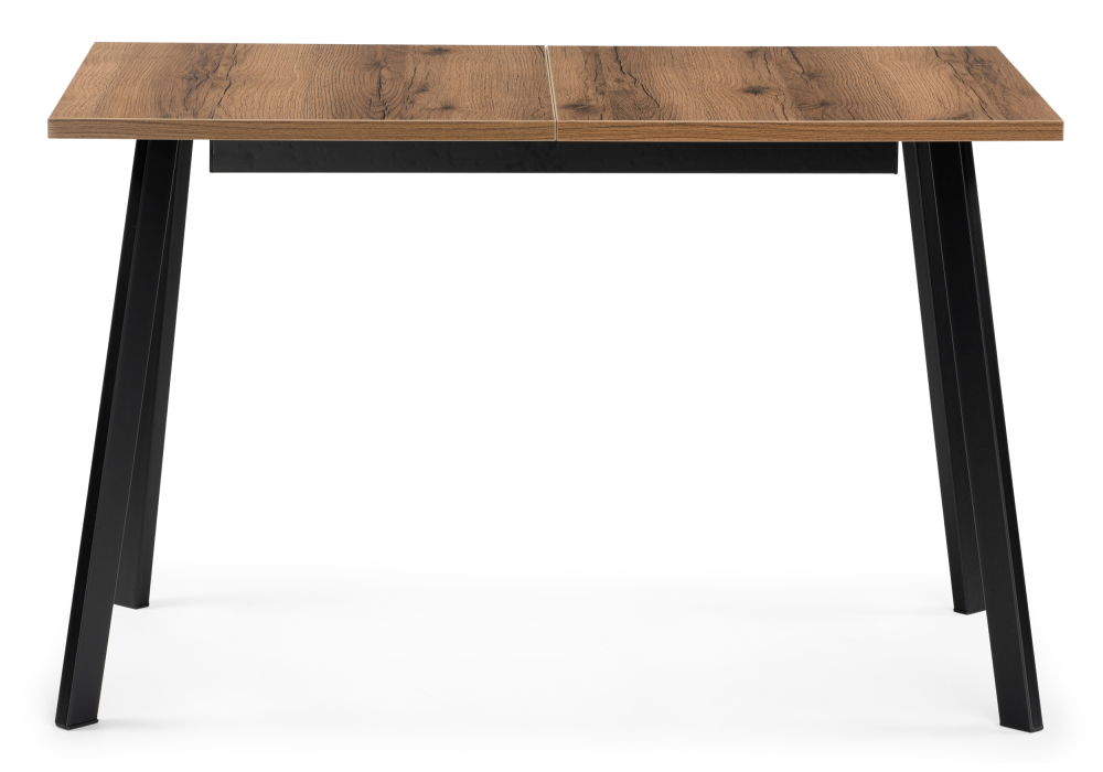 Стол деревянный Woodville Колон Лофт 120(160)х75х75 25 мм дуб делано темный / матовый черный 489647