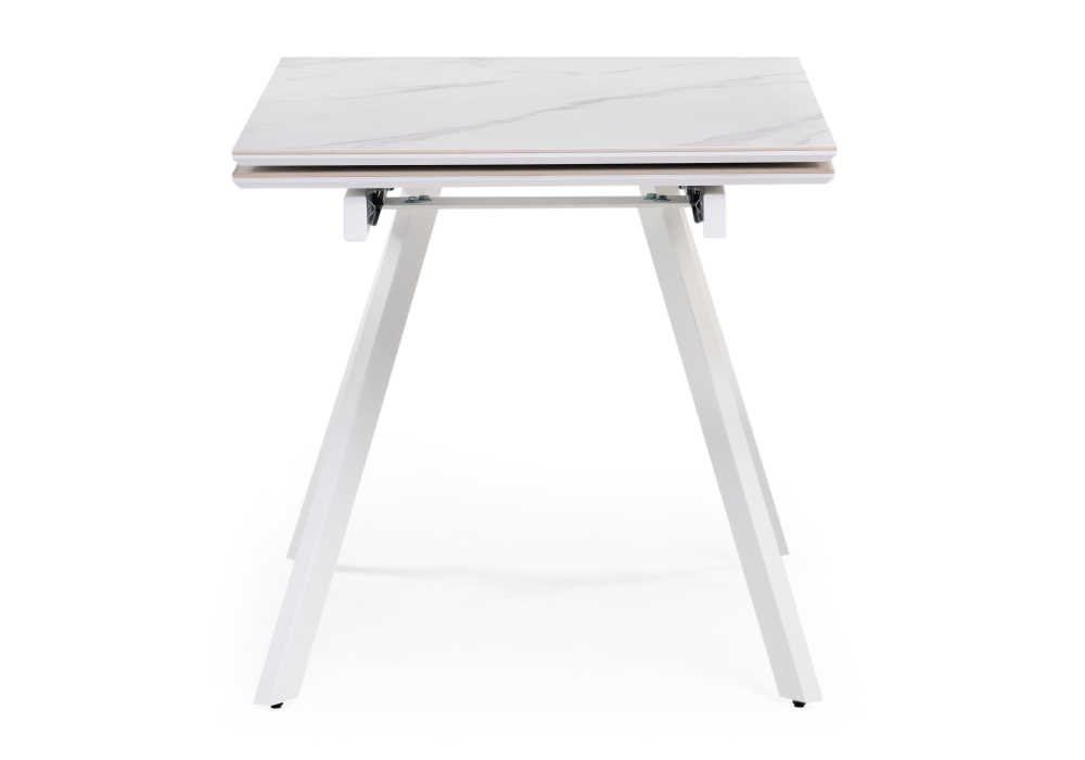 Стол Woodville Габбро 140(200)х80х76 белый мрамор / белый 530829