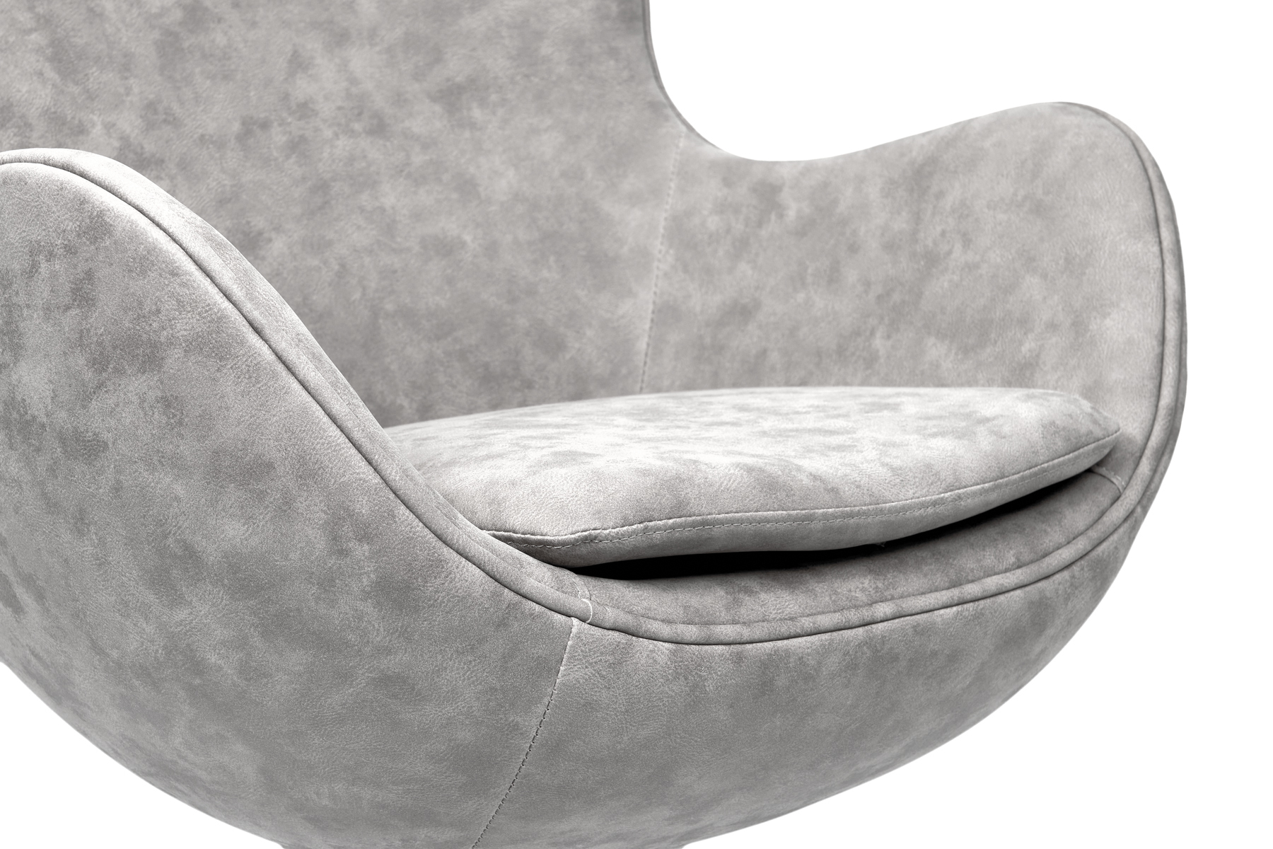 Кресло EGG CHAIR светло-серый матовый с эффектом состаренная кожа Bradex Home FR 0254