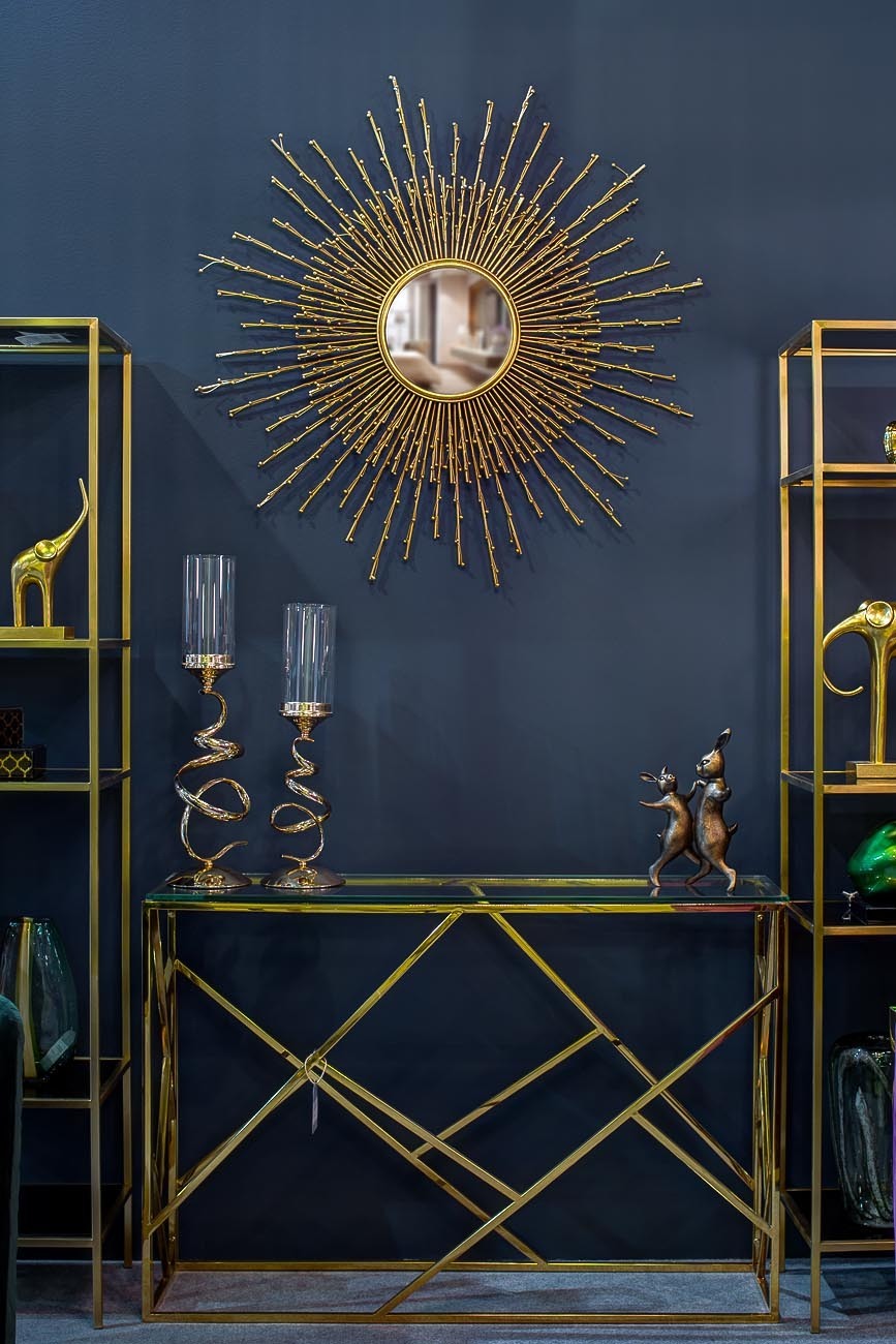 Консоль прозрачное стекло/золото Garda Decor GY-CST2051214GOLD