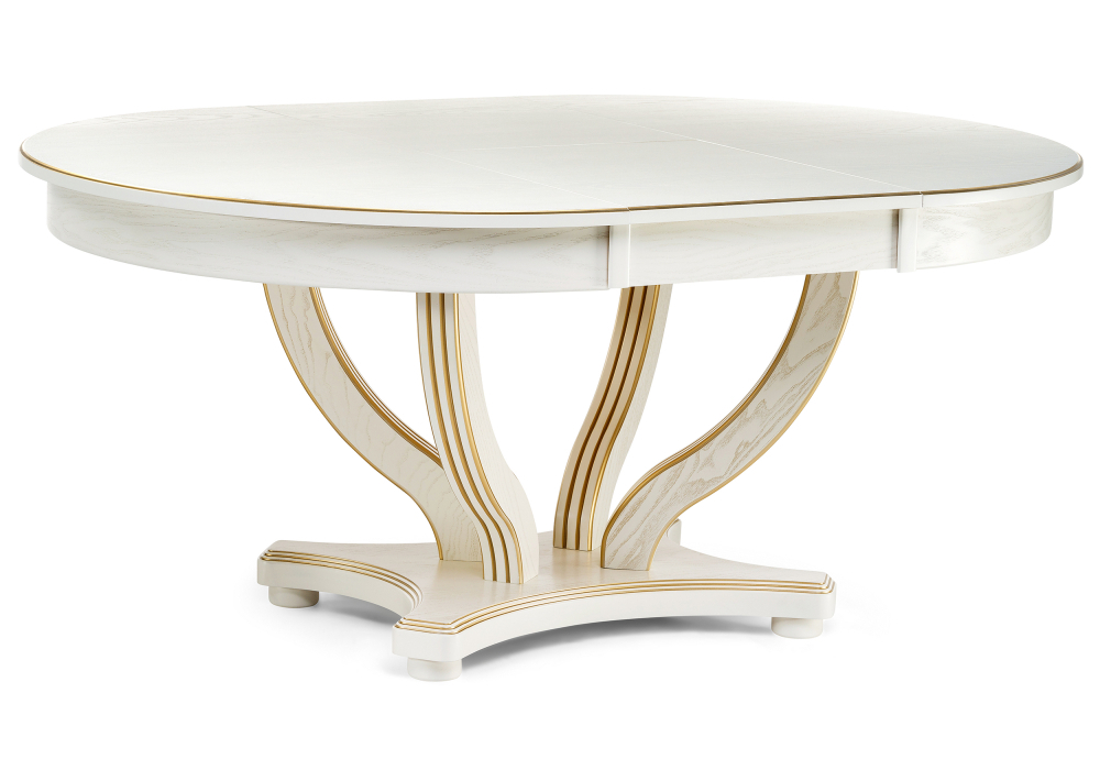 Стол деревянный Woodville Дорсет молочный / золото 483904