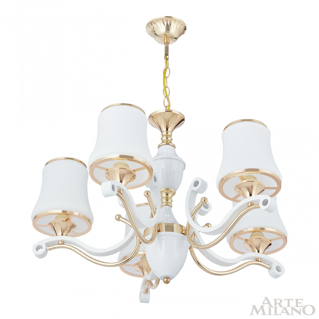 Люстра подвесная с плафонами 303987/5 Wh/Gd Arte Milano
