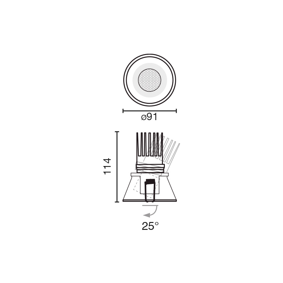 Встраиваемый светильник TULIPA белый 7W 4000K CRI90 36° CASAMBI Faro