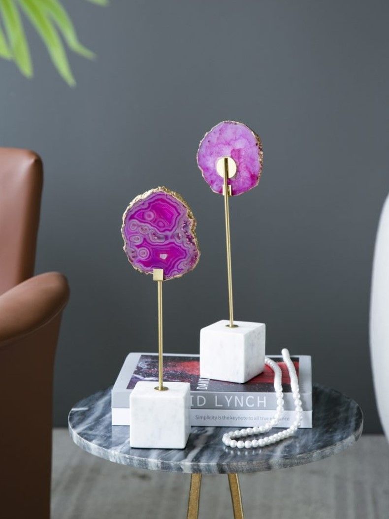 Декор настольный Агат, набор Glasar 82944-PINK-SA