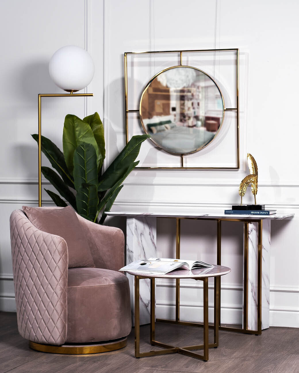 Стол-консоль (искусственный мрамор) Garda Decor 30B-848-2