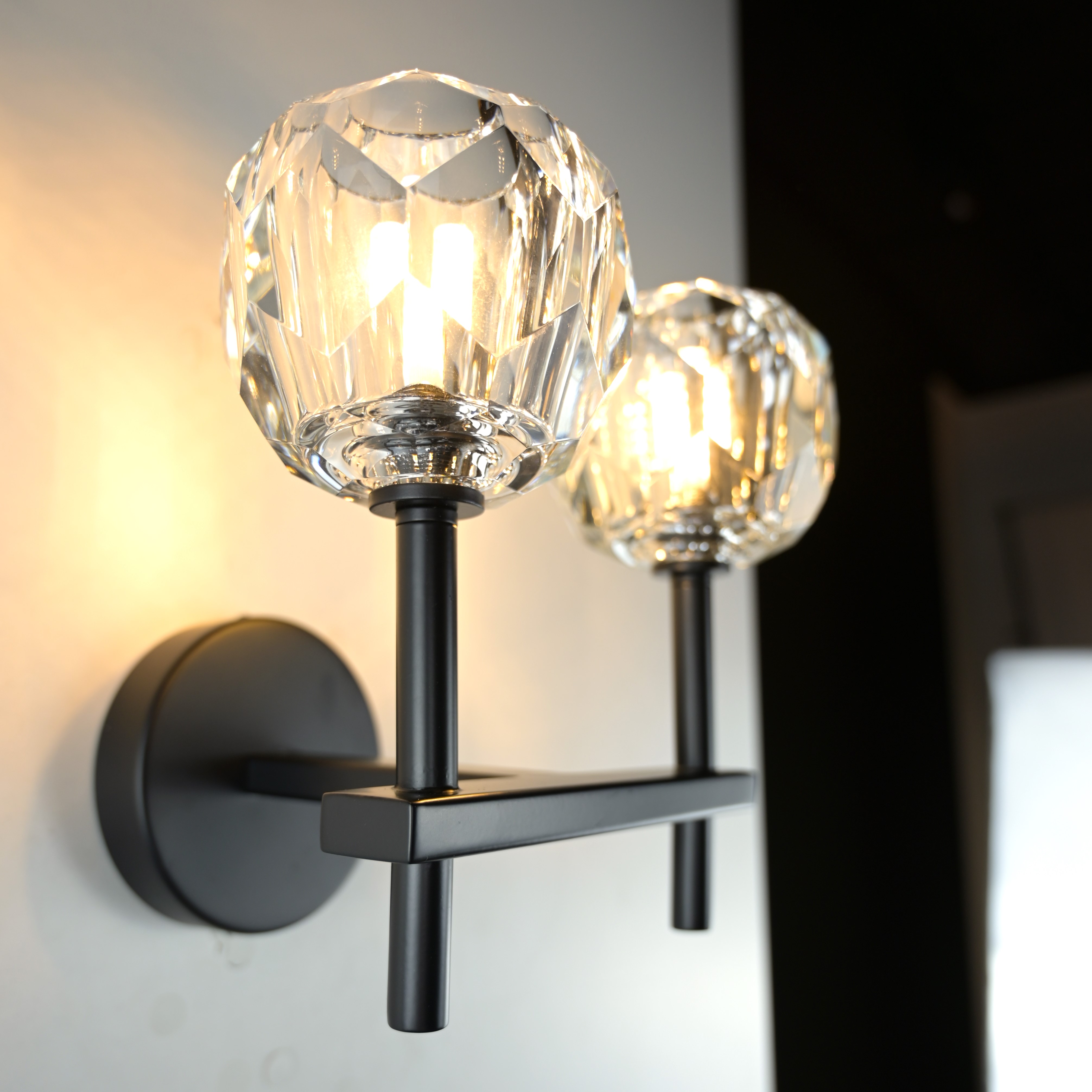 Бра Rh Boule De Cristal Double Sconce Brass Черный By Imperiumloft