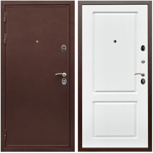 Дверь входная Graf Престиж 2 Антик медь / МДФ 16 мм ФЛ-117 Белый матовый