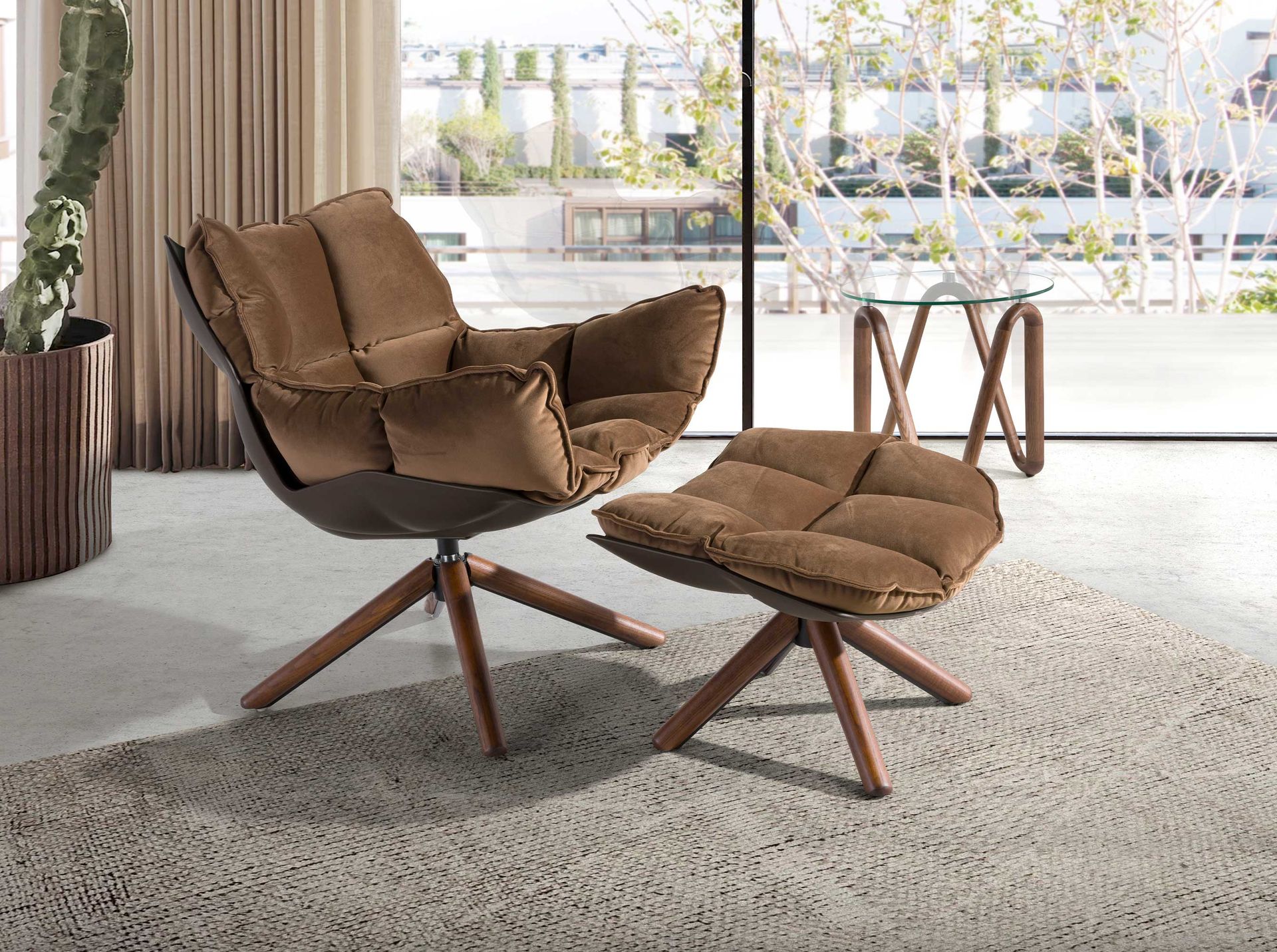 Кресло поворотное 5104/DC1565 коричневый бархат Angel Cerda