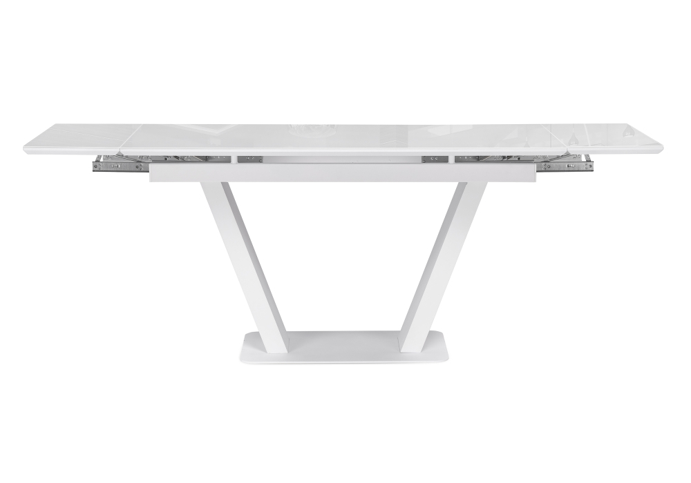Стол стеклянный Woodville Конор 140(200)х80х73 ультра белый / белый 517338