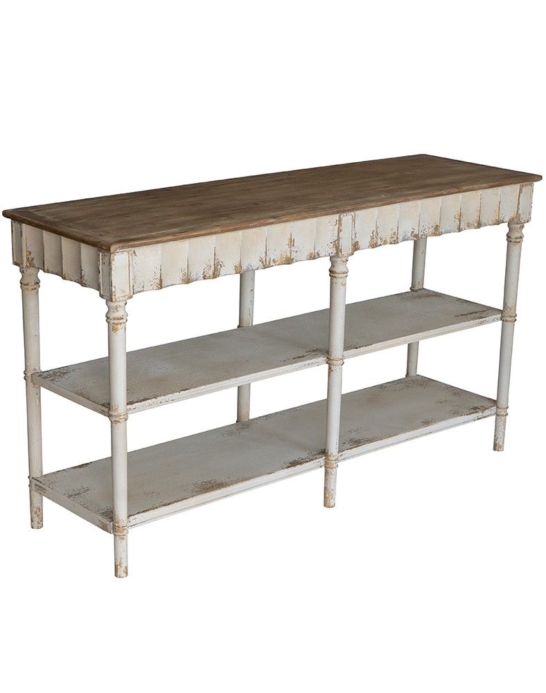 Консоль пристенная Прованс, с -мя полками Glasar D7231