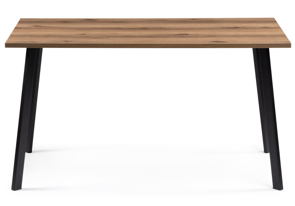 Стол деревянный Woodville Тринити Лофт 140 25 мм дуб делано темный / матовый черный 489641