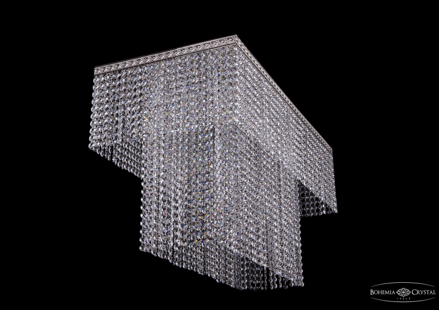 Люстра каскад хрустальный 2001/40x80-45 Ni Bohemia Ivele Crystal