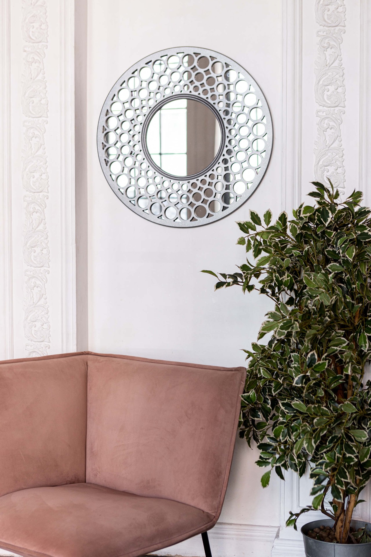 Зеркало BountyHome Round Silver mv411-silver