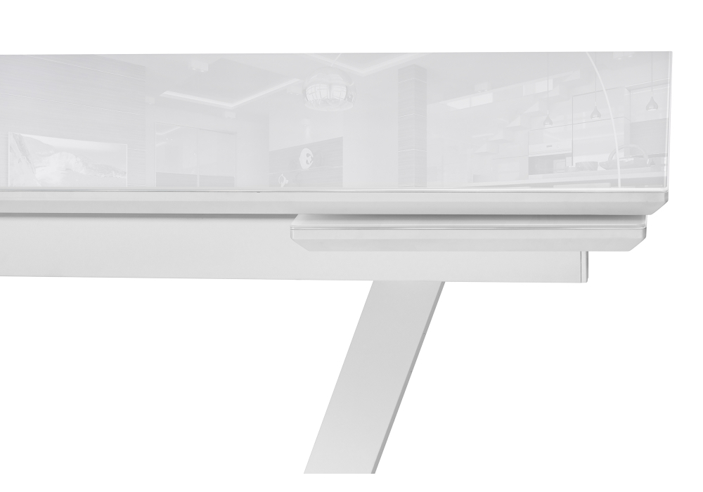 Стол стеклянный Woodville Конор 140(200)х80х73 ультра белый / белый 517338