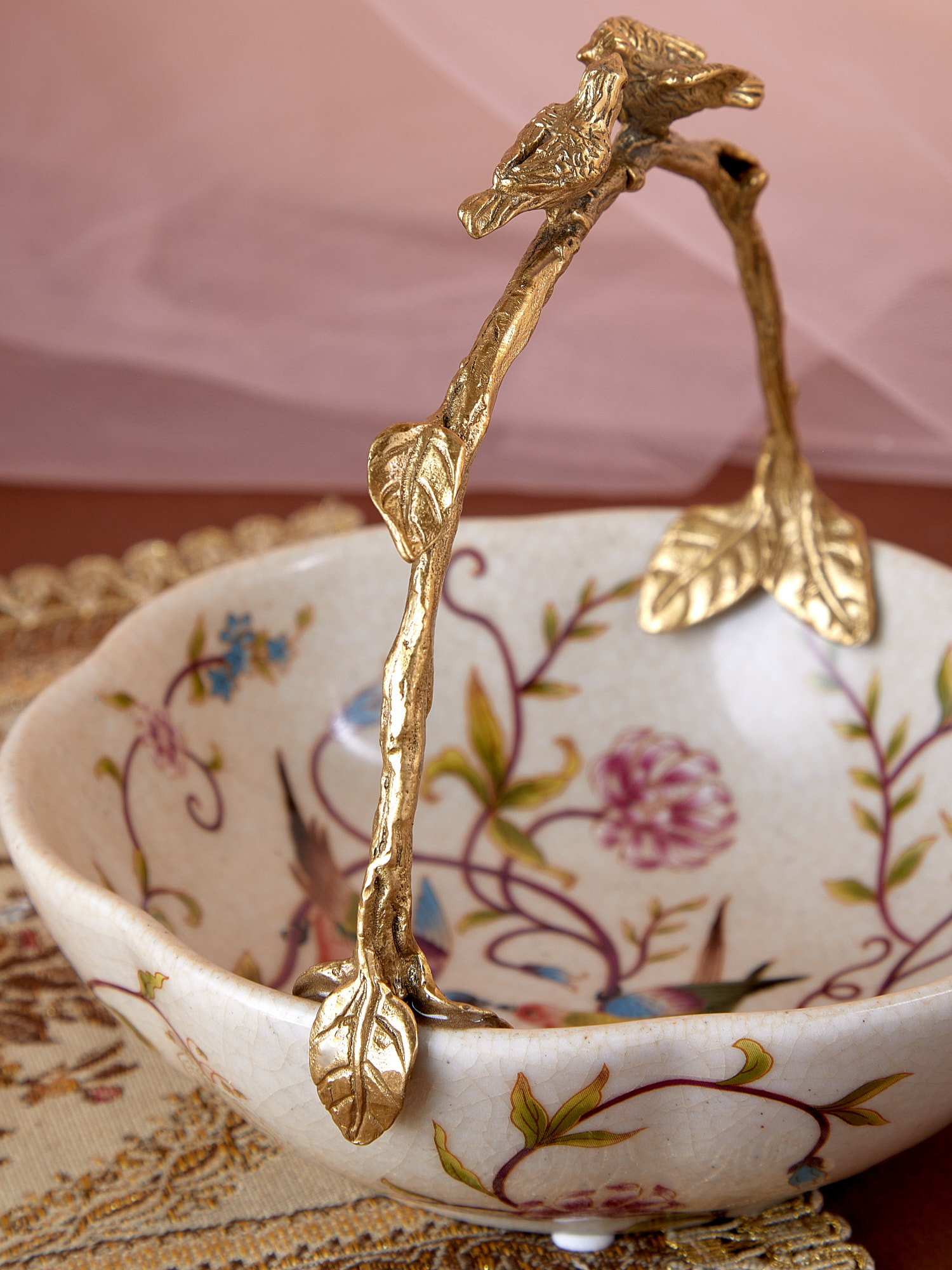 Корзинка с птичками Glasar 31G2403/HD009C/HFD2075