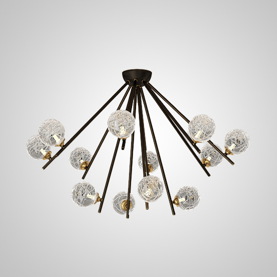 Потолочная люстра INGELA CH L12 Black by ImperiumLoft