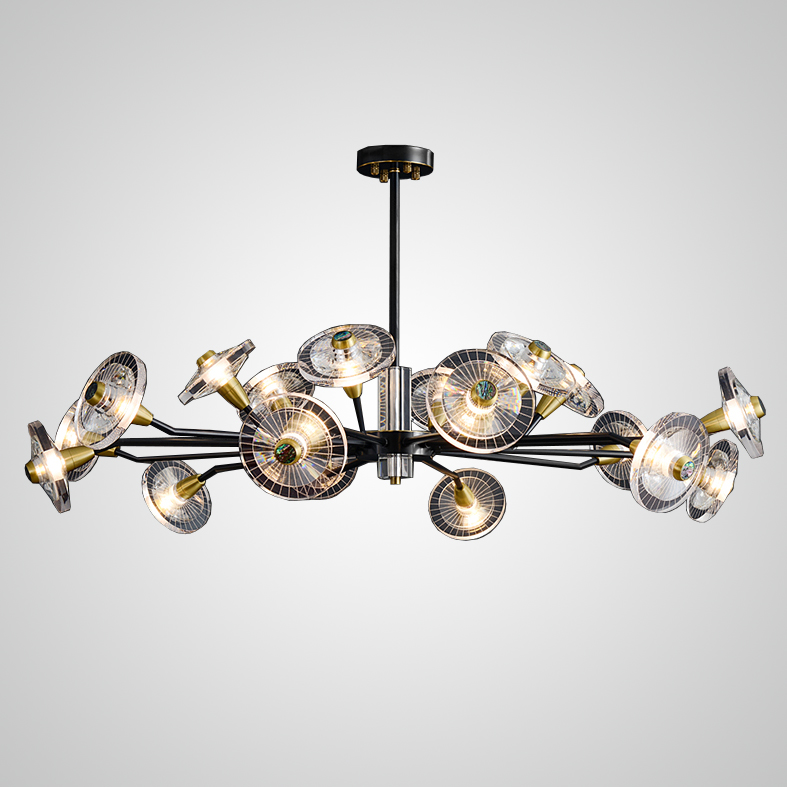 Потолочная люстра JANICA L18 Brass Black by ImperiumLoft