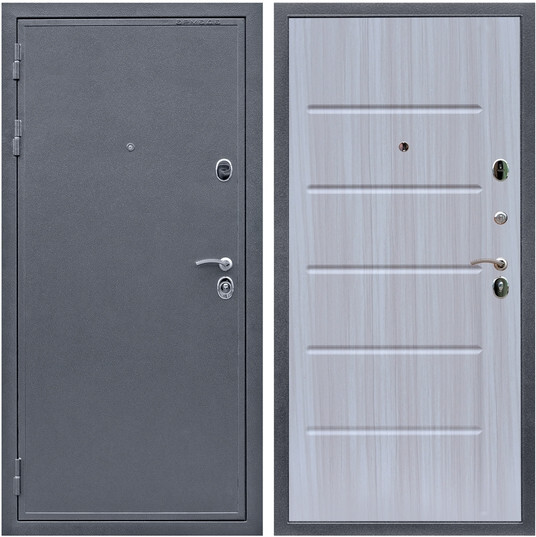 Дверь входная Graf Лондон 2 Антик серебро / МДФ 10 мм ФЛ-102 Сандал белый