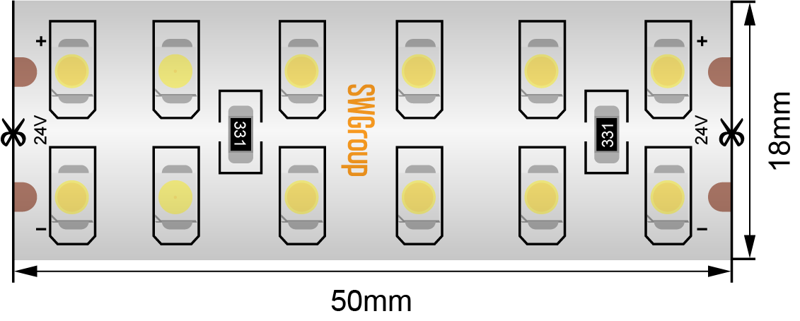 Лента светодиодная SWG SWG3240-24-19.2-WW-65-M