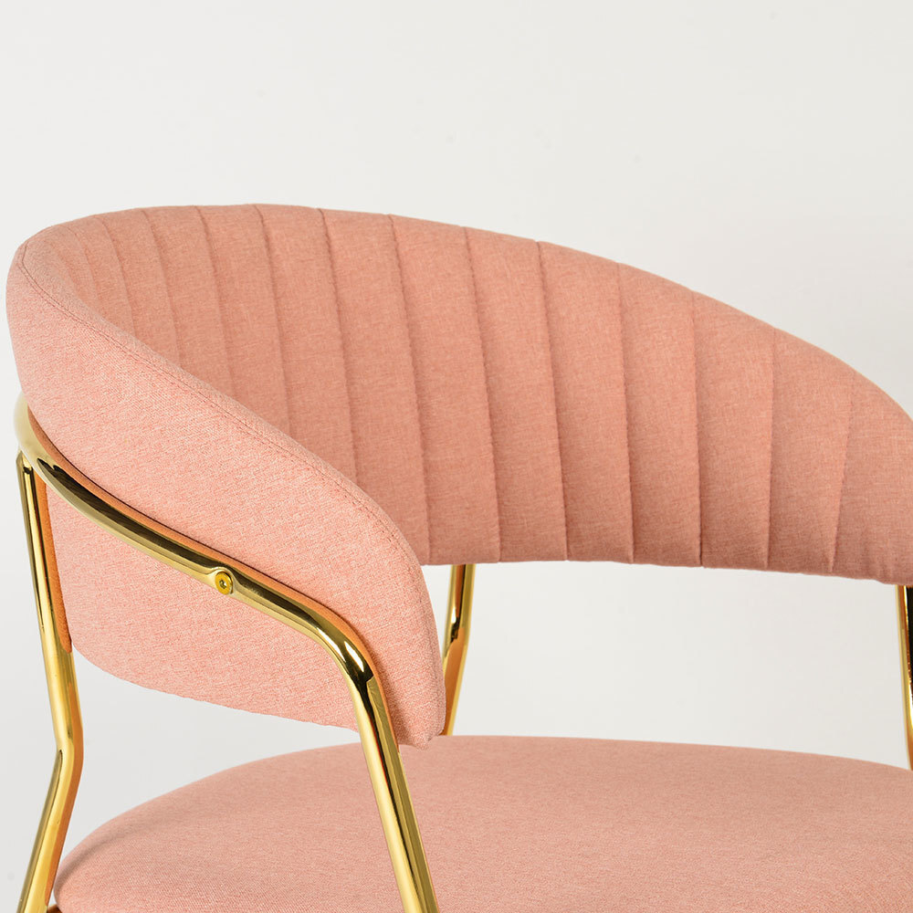 Стул Turin светло-розовая рогожка с золотыми ножками Bradex Home FR 0322