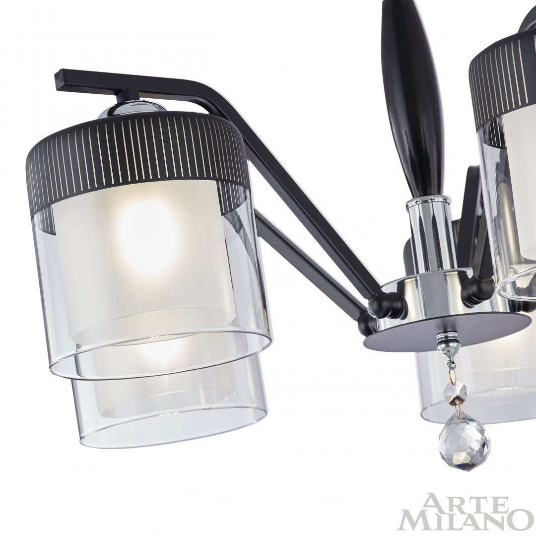 Люстра потолочная с плафонами 332646/5 CR+BK Arte Milano