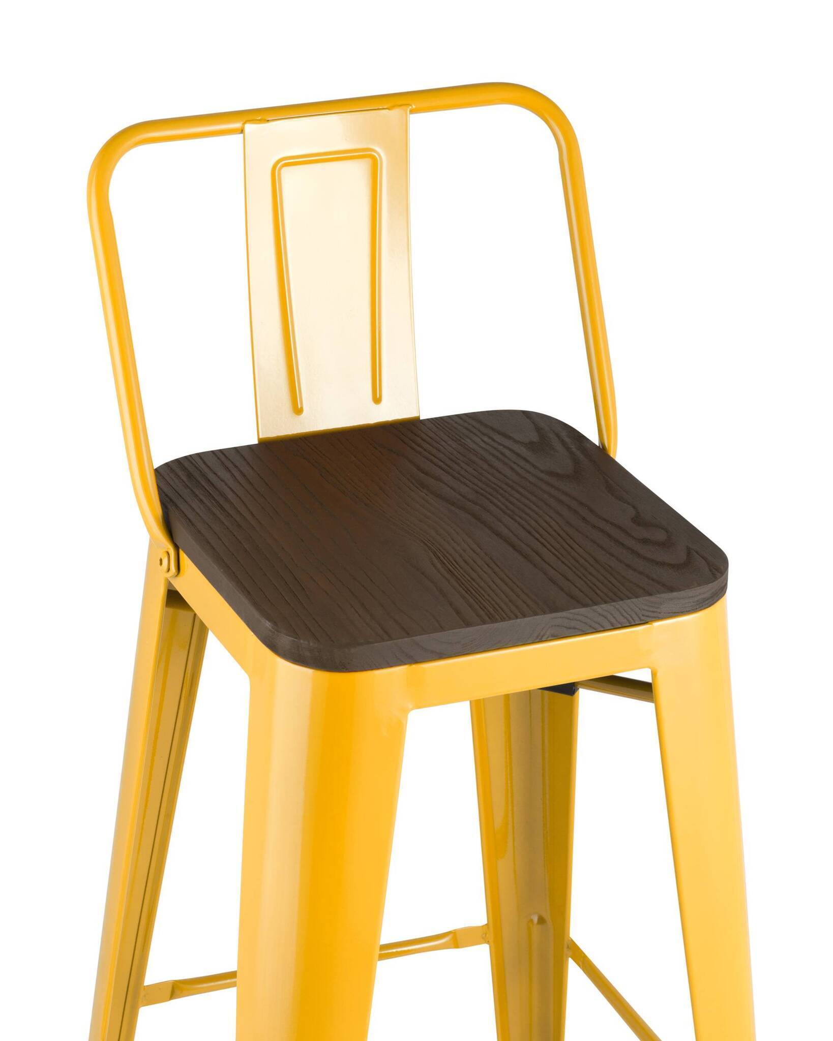 Стул барный TOLIX WOOD со спинкой желтый Stool Group