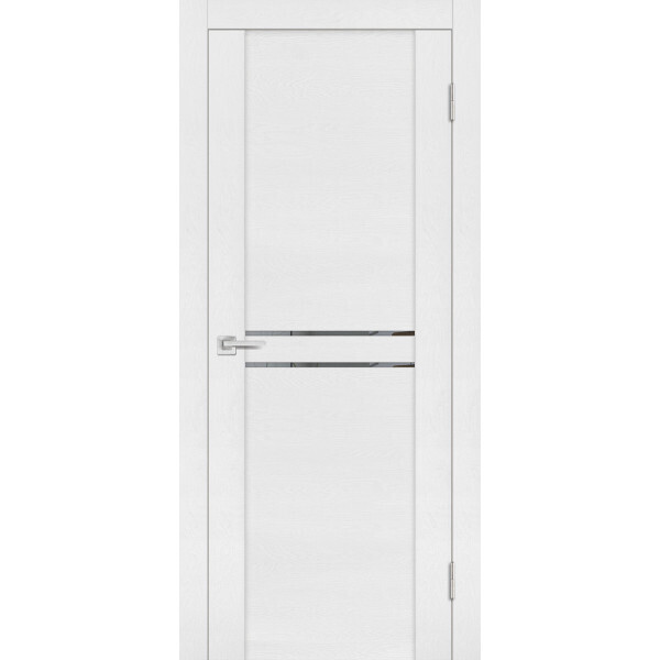 Межкомнатная дверь Graf PST-4 Зеркало тонированное белый ясень (2000 х 600)