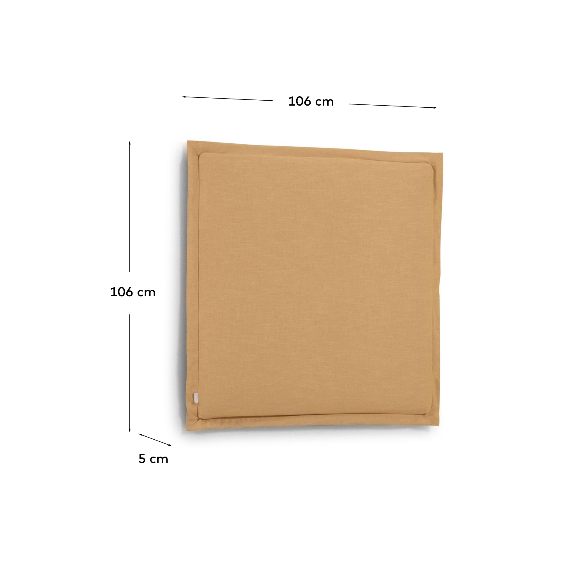 Изголовье из льняной ткани горчичного цвета Tanit со съемным чехлом 106 x 106 см La Forma (ex Julia Grup)