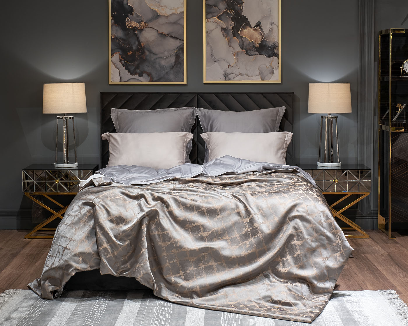 Покрывало TRENTO 260х260см серое Garda Decor GD-GAB1306-POKR SER