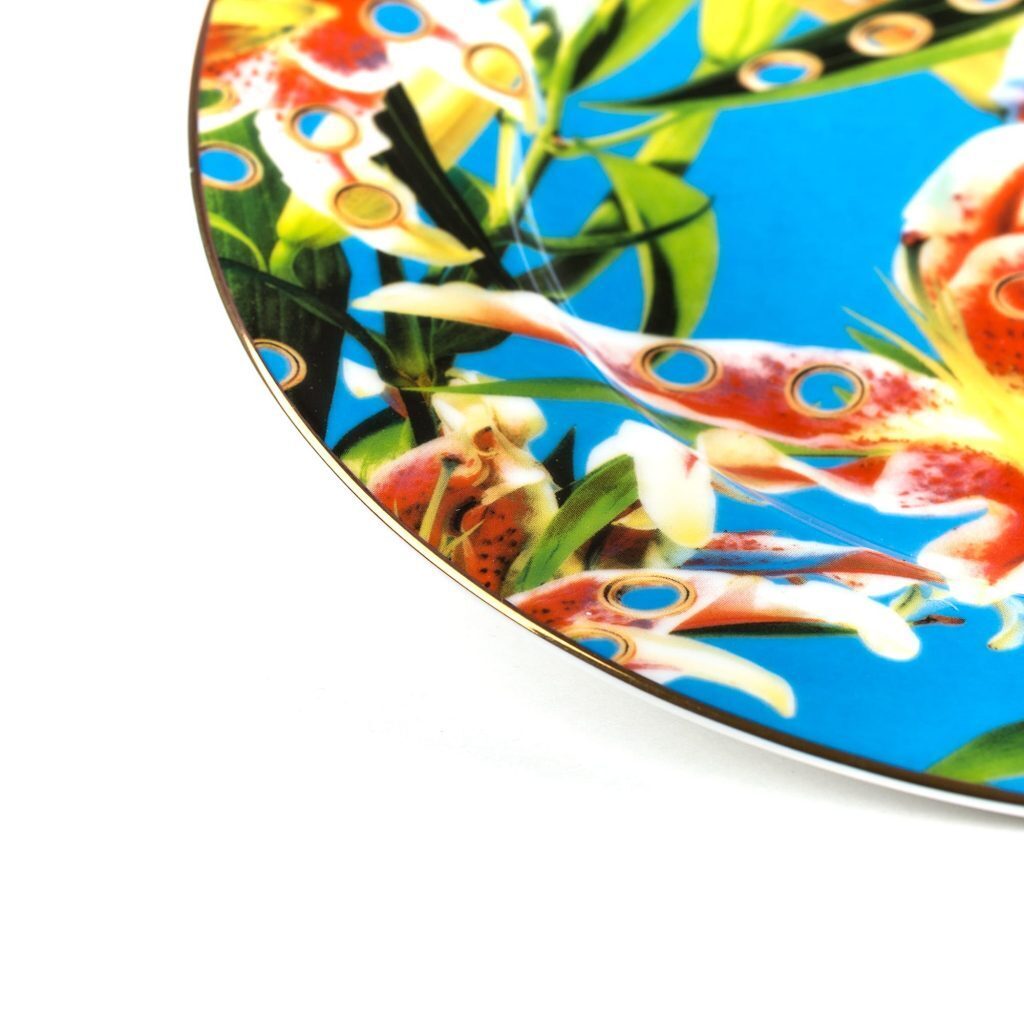 Тарелка Seletti Flower with Holes Gold Border 16935