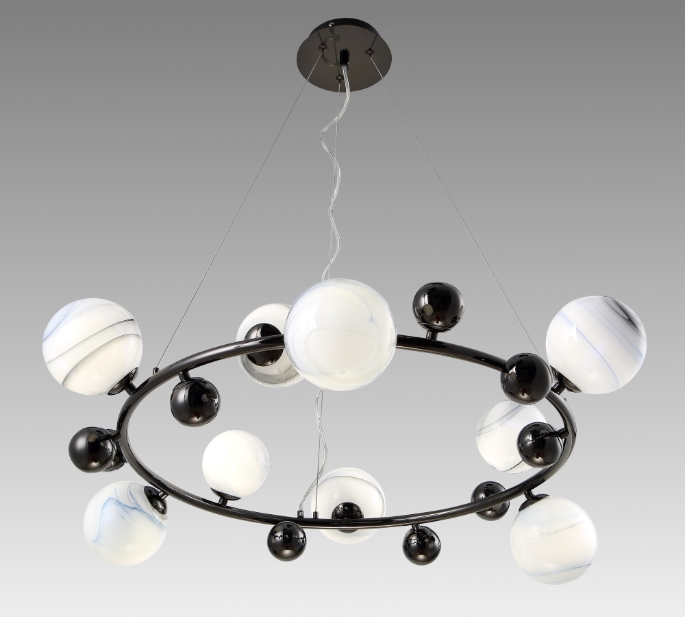 Светильник подвесной Crystal Lux SALVADORE SP9H BLACK CHROMIUM