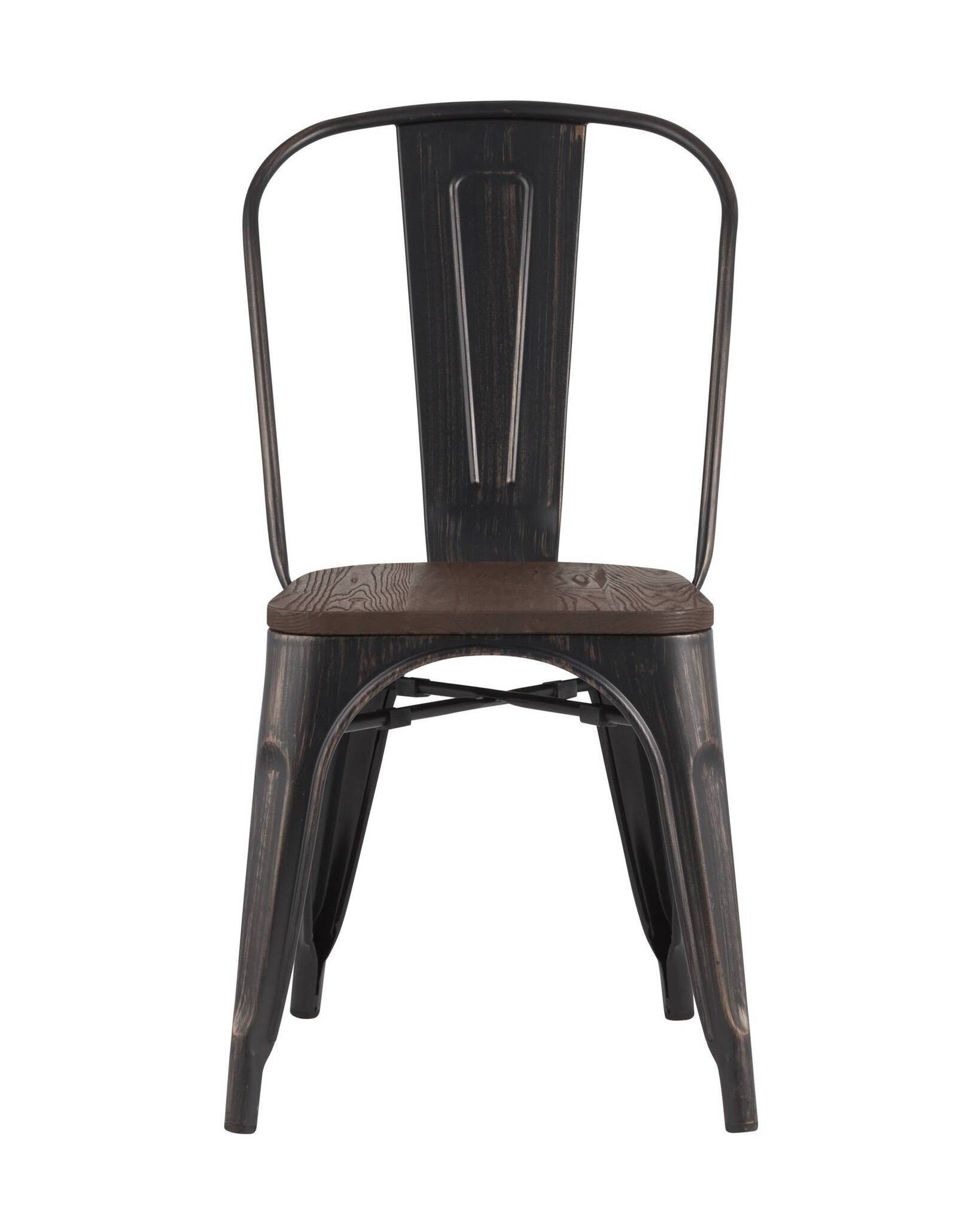 Стул TOLIX WOOD черный патина золото Stool Group