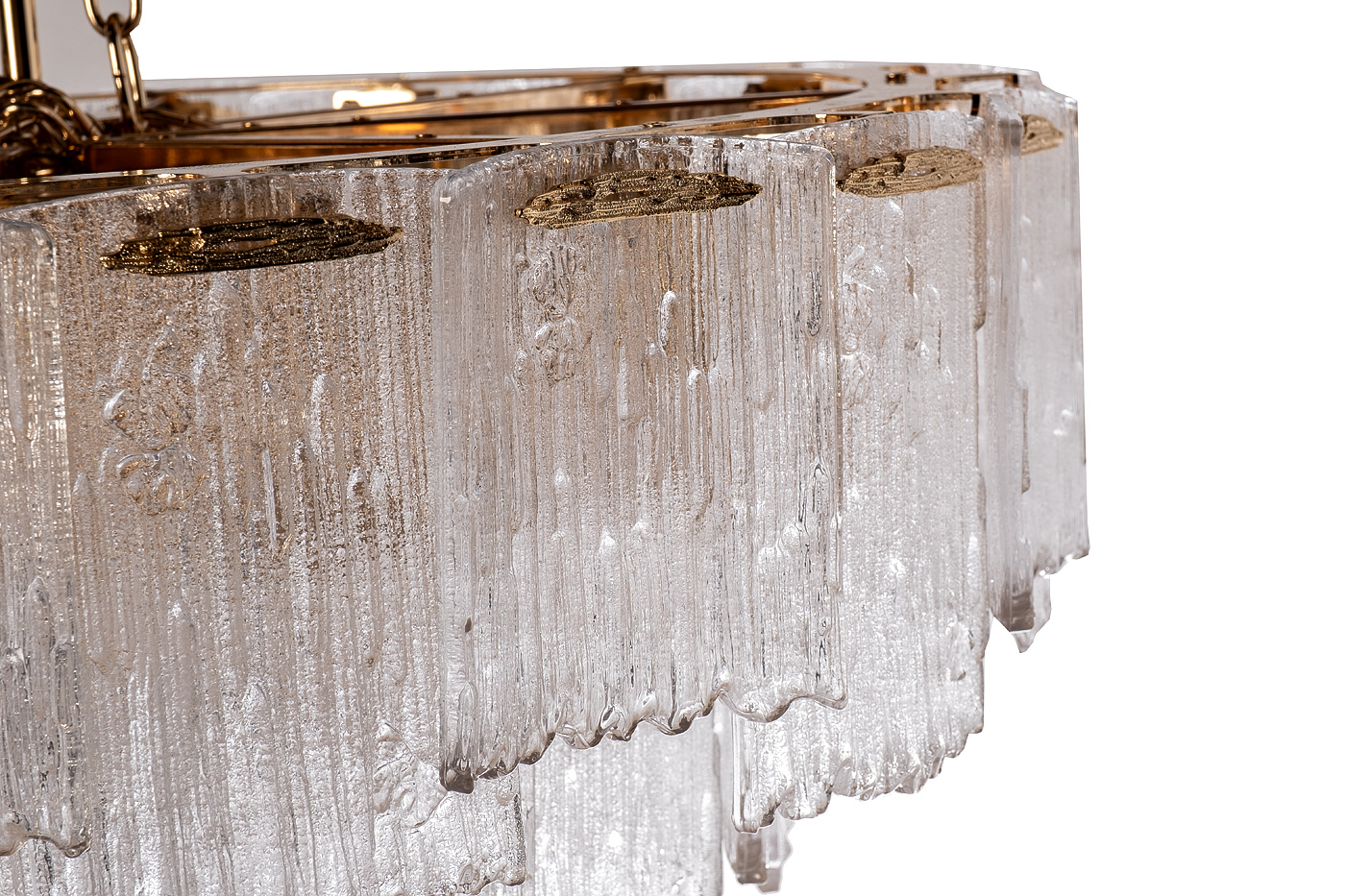 Люстра подвесная круглая из рифленого стекла Garda Decor 164FA-33126