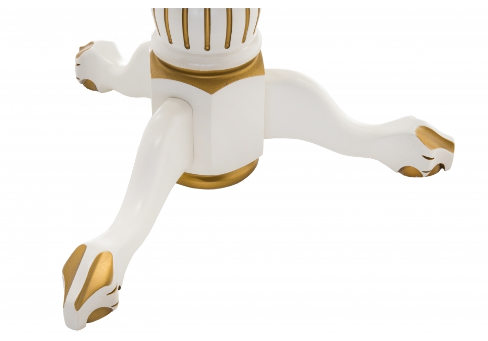 Журнальный стол Woodville Бернард молочный с золотой патиной 406091