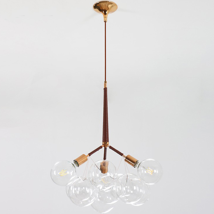 Подвесной светильник LOVELY BUBBLE CHANDELIER FROM PELLE H60 Gold/Brown by ImperiumLoft
