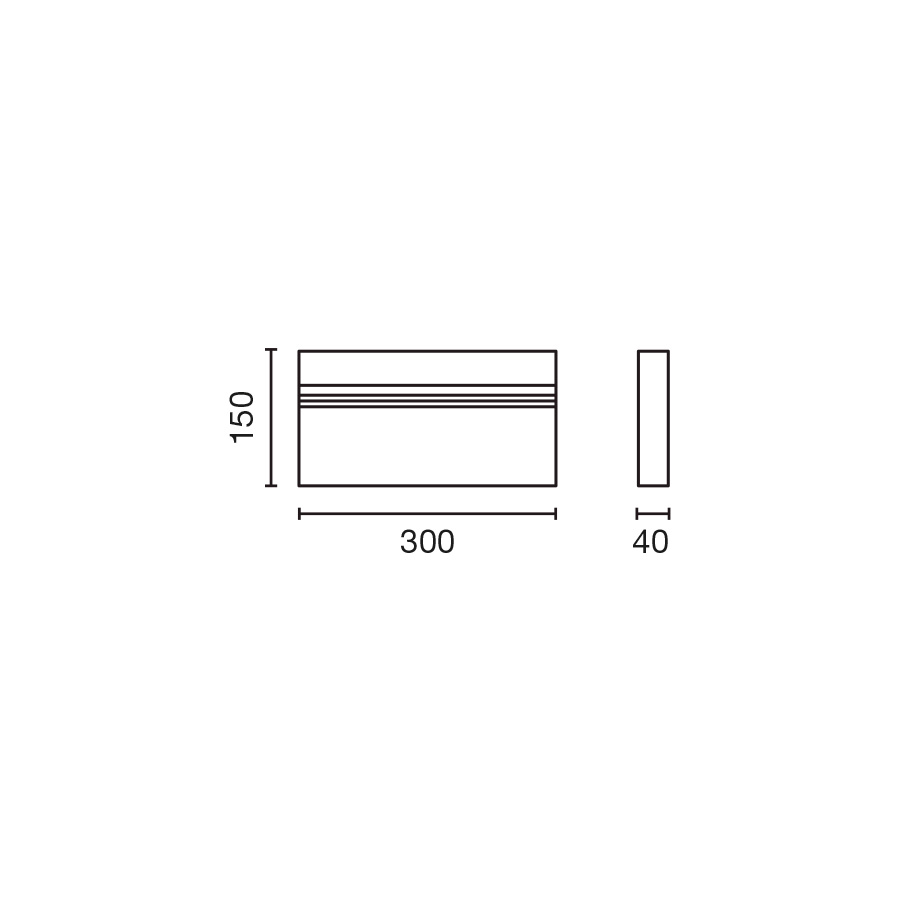 Настенный светильник BLIT 300mm черный 33W 4000K CRI90 DALI Faro