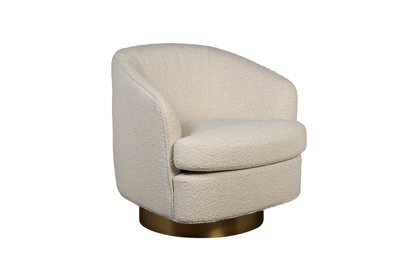 Кресло поворотное букле бежевое Garda Decor 58DB-56304